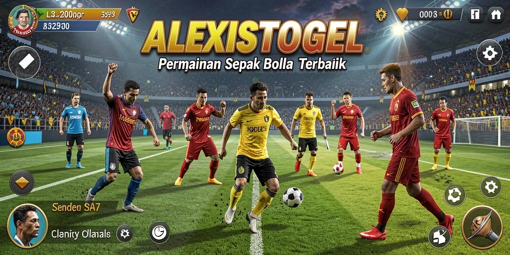 Tampilan menarik dari gameplay sepak bola ALEXISTOGEL.