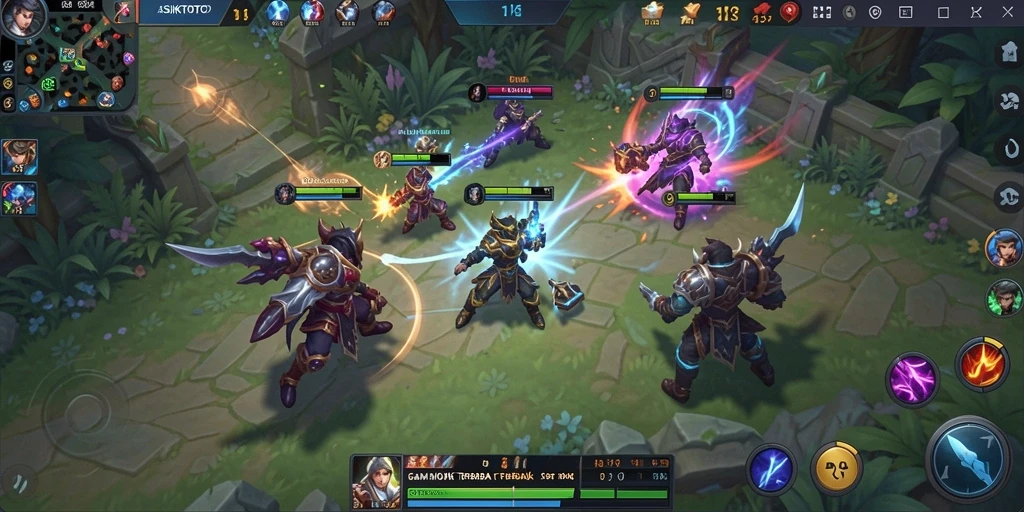 Gameplay seru di arena pertempuran ASIKTOTO.