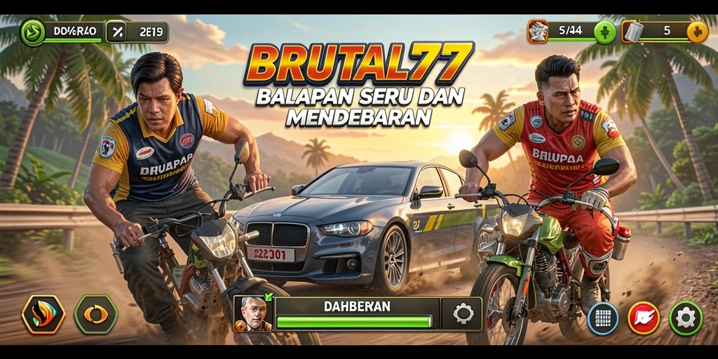 Tampilan gameplay BRUTAL77 yang seru dan menegangkan.