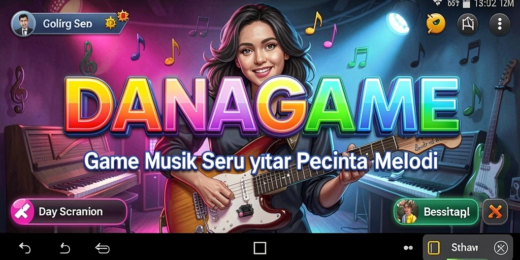 Screenshot dari gameplay DANAGAME menunjukkan interaksi seru dengan musik.
