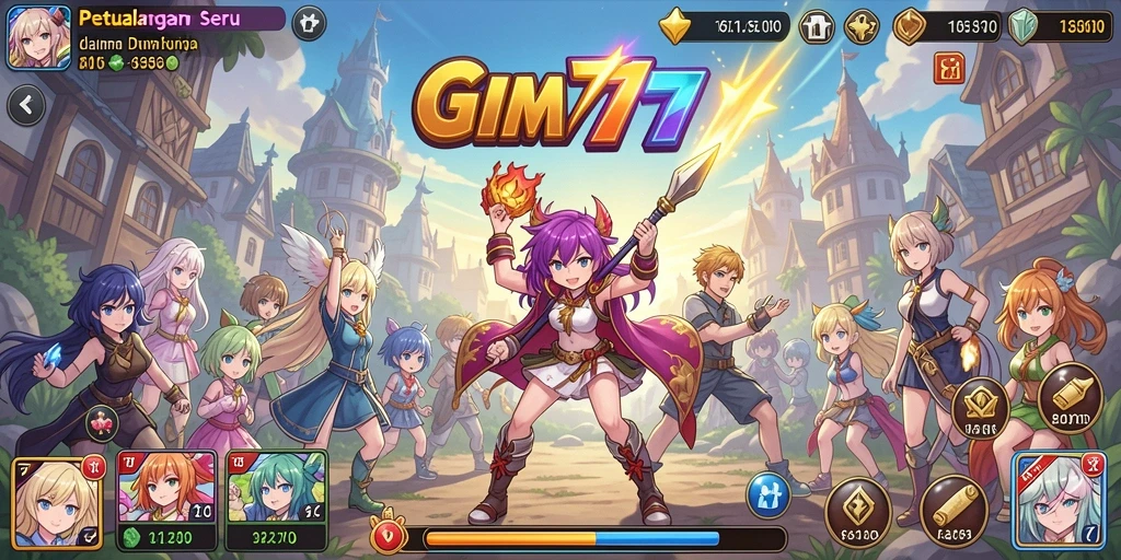 Tampilan gameplay GIM777 yang menarik dengan karakter Anime.