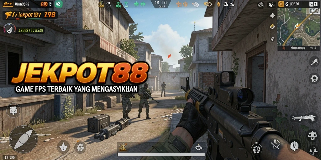 Tampilan screenshot JEKPOT88 yang menunjukkan aksi seru dalam gameplay FPS.