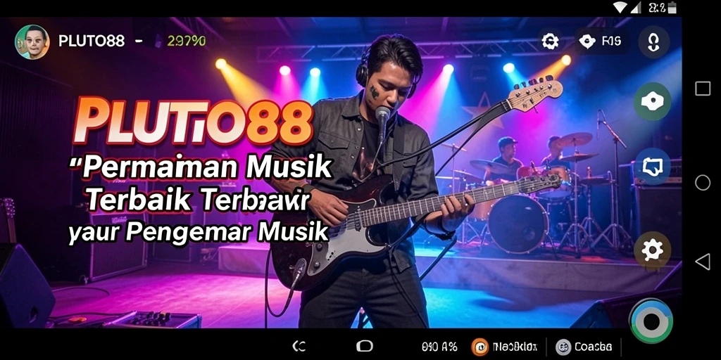 Tampilan gameplay PLUTO88 yang menarik dengan musik seru.