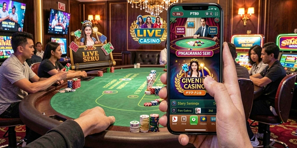 Tampilan gameplay menarik dari PT89 dalam Live Casino.