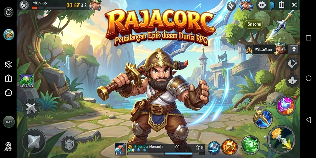 Tampilan gameplay seru di dunia fantasi RAJACORC.
