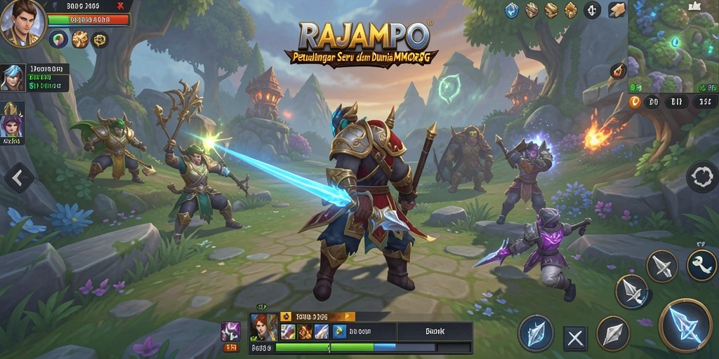 Tampilan gameplay menegangkan di RAJAMPO saat melawan monster besar.