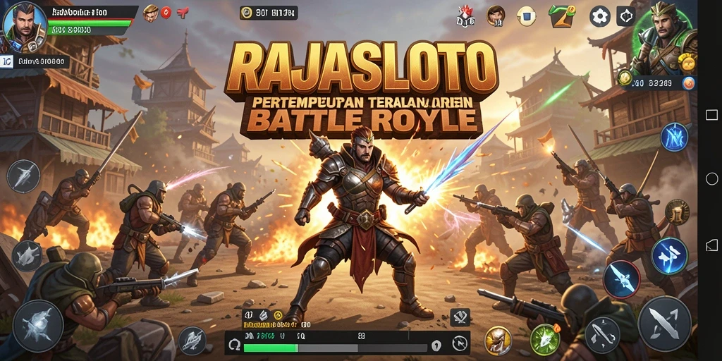 Tampilan gameplay seru di arena RAJASLOTO Battle Royale.